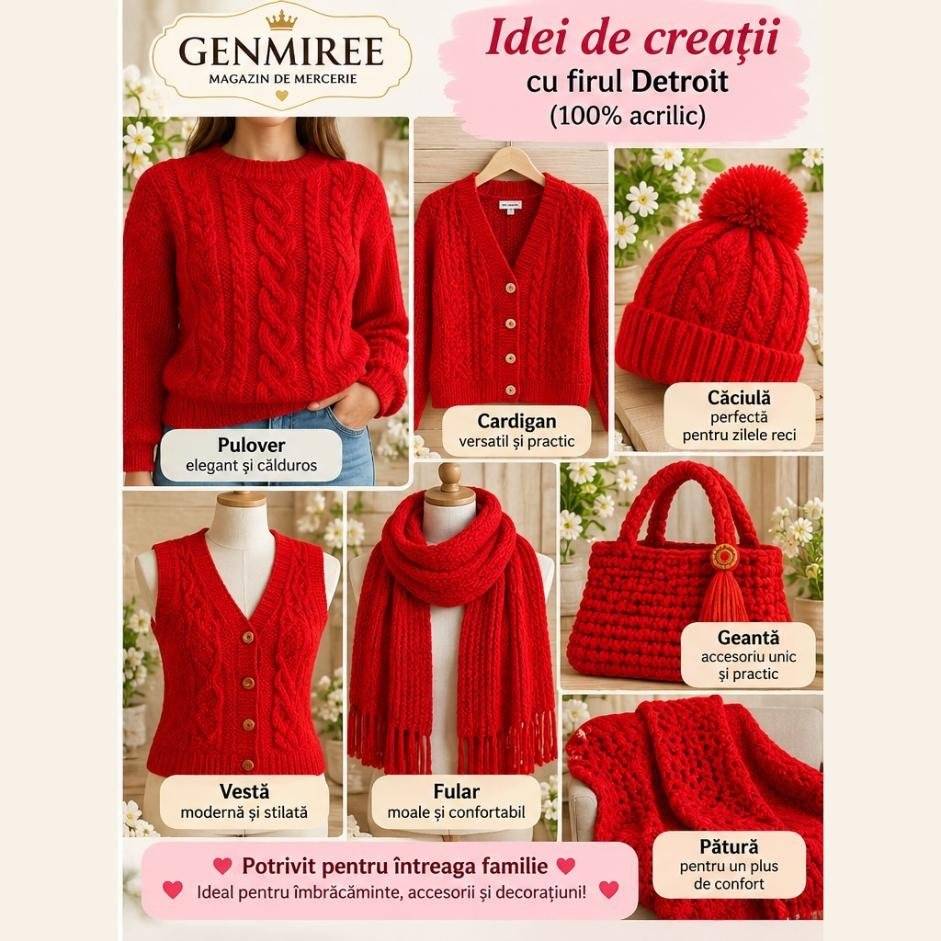 Detroit uni Red Heart cod 8221